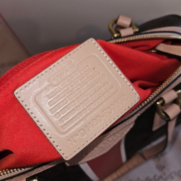Coach Signature Nancy Stripe Satchel Authentic - Picture 3 of 9